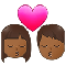 Kiss- Woman- Man- Medium-Dark Skin Tone emoji on Samsung